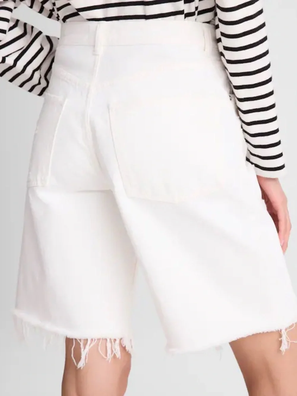 Madewell The Essex Long Baggy Short in Tile White Size 24